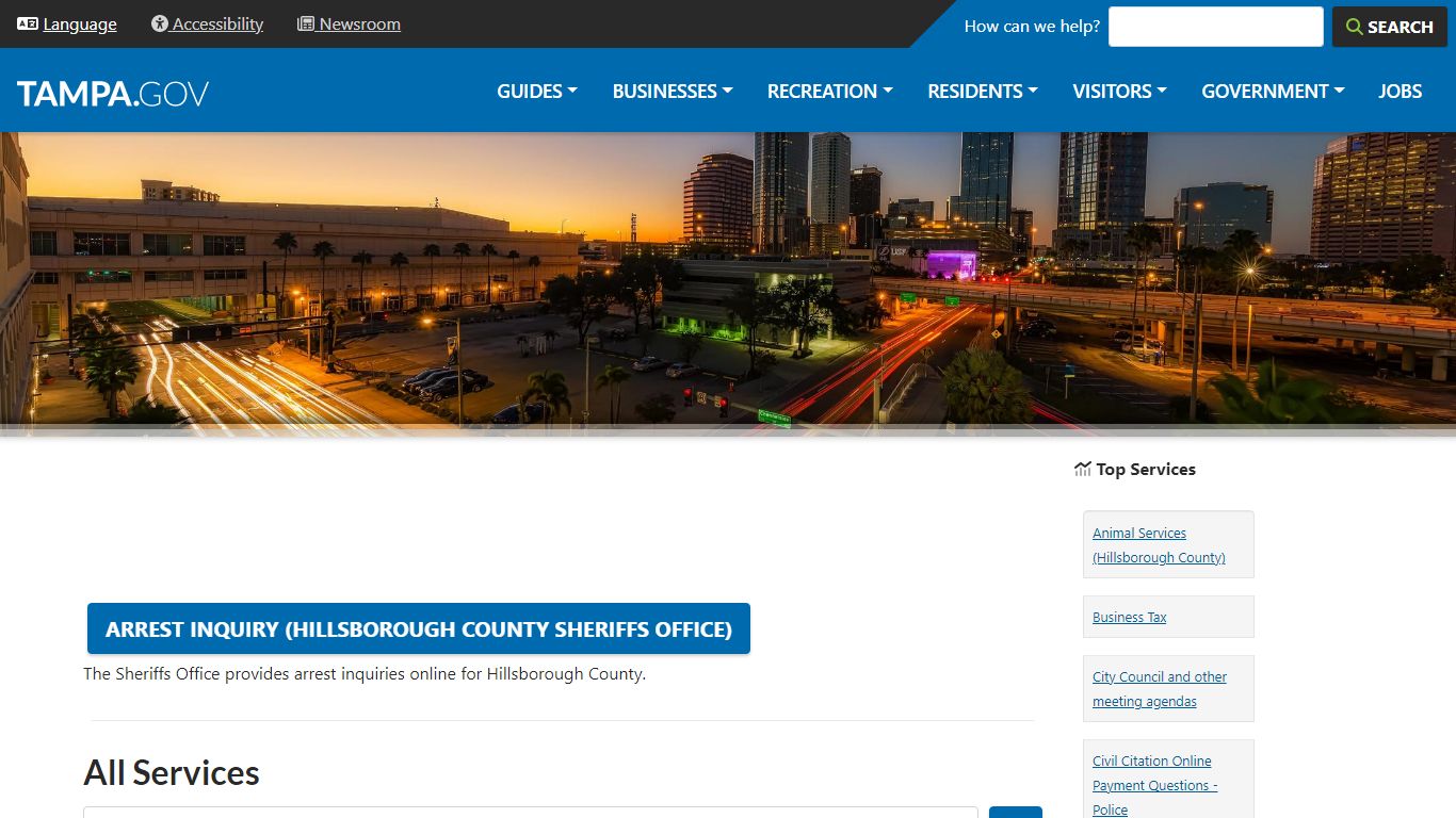 Arrest Inquiry (Hillsborough County Sheriffs Office)